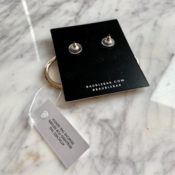 Baublebar Iridescent Crystal Doorknocker Round Circle Statement Earrings - Picture 5 of 5